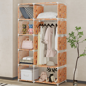 Armario de Tela Simple <span class=keywords><strong>para</strong></span> Dormitorio, Perchero Portátil, Armario Multiusos, Organizador de <span class=keywords><strong>Ropa</strong></span> - Product Image 1