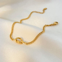 Bracelet Noeud de Saint Valentin en acier inoxydable joyas de acero inoxidable al por mayor Charm DYO Love Knot Cuban Chain Bracelet