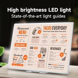 Пользовательский дизайн светодиодный экран для коммерческого меню рекламный световой короб стол A3 A4 настольное меню световой короб