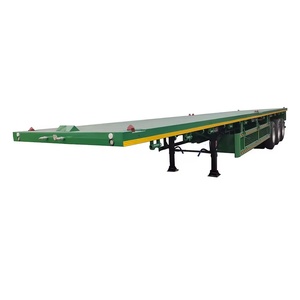 Semi-<span class=keywords><strong>remorque</strong></span> à plateau plat, châssis robuste pour le transport de conteneurs portuaires - Product Image 2