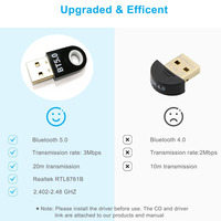 Adaptador USB inalámbrico de diente azul para PC Dongle 5,0, adaptador BT Dongle USB Blue tooth 5,0