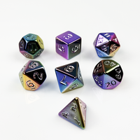 Jeu de donjons et dragons personnalisés en or électrolytique à sept couleurs Dés multi-facettes