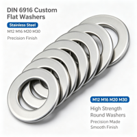 DIN6916 Stainless Steel Zinc Flat Washers Custom High Strength Round Plain Washers Metric Heavy Duty Industrial Fasteners