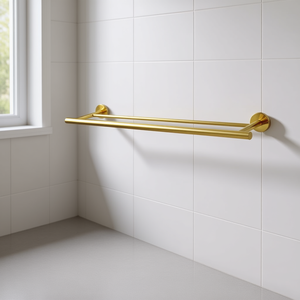 Barre porte-serviettes murale de 23,6 pouces en laiton doré, accessoire de salle de bain au design contemporain, barre simple - Product Image 2