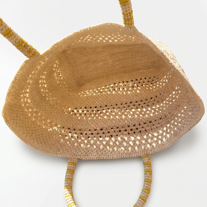 Bolso Bohemio Geométrico de Rafia Hecho a Mano con Cierre Abierto, Bolso de Viaje Ecológico de Madagascar - Product Image 4