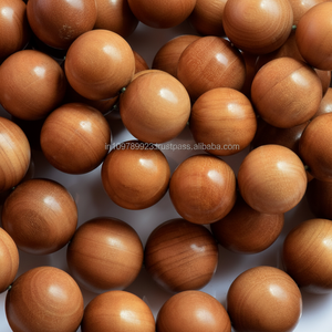 Collar budista de madera de sándalo Mala con cuentas de madera Chandan Producto de cuentas de madera Premium - Product Image 1