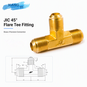 Conector JIC de Latón de 3/8"1/2"3/8" Resistente a la Corrosión °   Conector en T Flare con Rosca BSPT para Tuberías de Yate Marino, Fabricado en Taiwán - Product Image 1