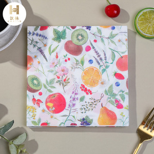 Hanlin Printed Fruit Floral Paper Napkins 330mm Square Birthday Party Tableware Decorative Tissues - Product Image 1