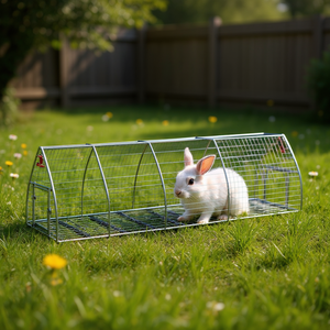 Cage à lapins en acier galvanisé 236,2x41,3x47,2 Argent, Abri extérieur durable pour animaux de compagnie, Design arqué - Product Image 2