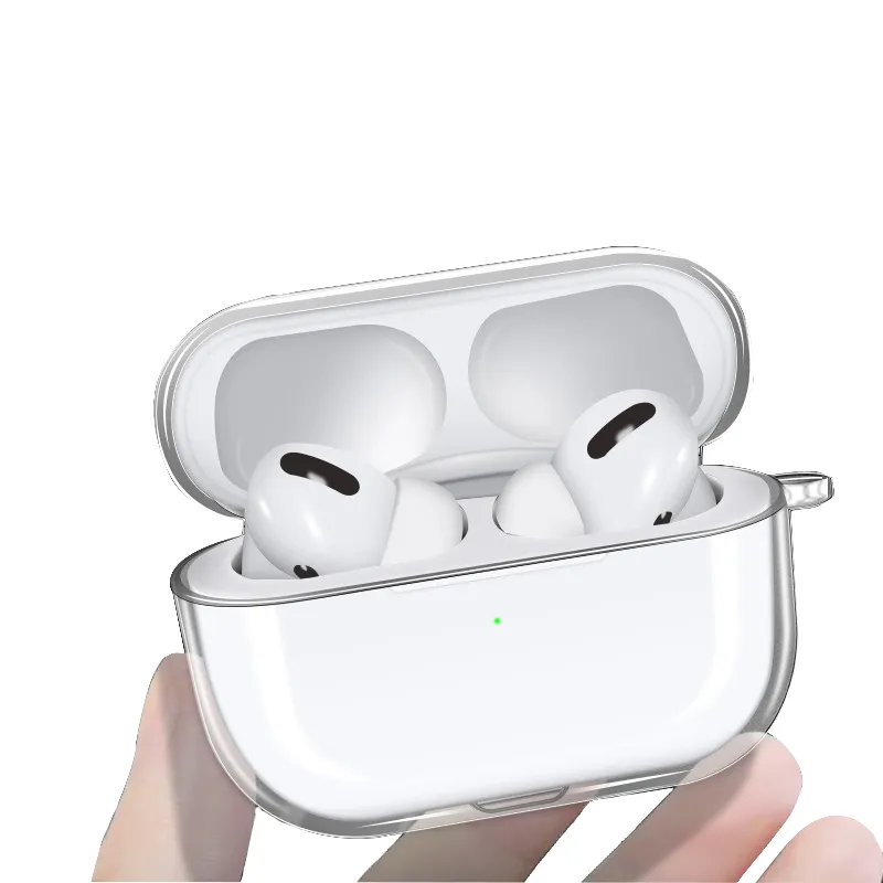 Por aire vainas Pro auricular cubierta Ultra delgada a prueba de golpes a prueba llevando suave claro caso de TPU para los Airpods de Apple Pro 3