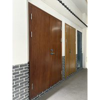 Puertas Cortafuego Grandes de Acero Sólido y Madera Polimérica, Puerta de Entrada Interior Moderna para Hotel con Acabado de Prevención de Incendios