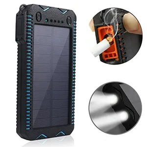 Waterproof Solar Charging 10000mAh Power Bank With Cigarette Design and Bright LED Torch Flameproof Soft Leather