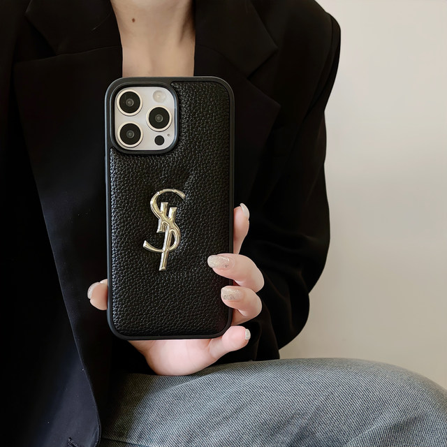 Designer Logo All-inclusive PU Leather Case for iPhone 17 16 15 14 Phone Cover 15 13 12 11 Pro MAX Hard Shockproof Back Funda