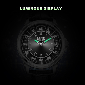 <span class=keywords><strong>Montre</strong></span> pour homme LIGE LG89273, 12 constellations du zodiaque, <span class=keywords><strong>montre</strong></span> astronomique, chiffres romains, aiguille lumineuse, bracelet en cuir, cadeau - Product Image 5