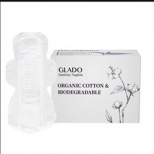 Serviettes hygiéniques jetables pour femmes en coton biologique ultra-minces, haute absorption, avec ailettes et protection anti-fuites, pour usage nocturne - Product Image 1