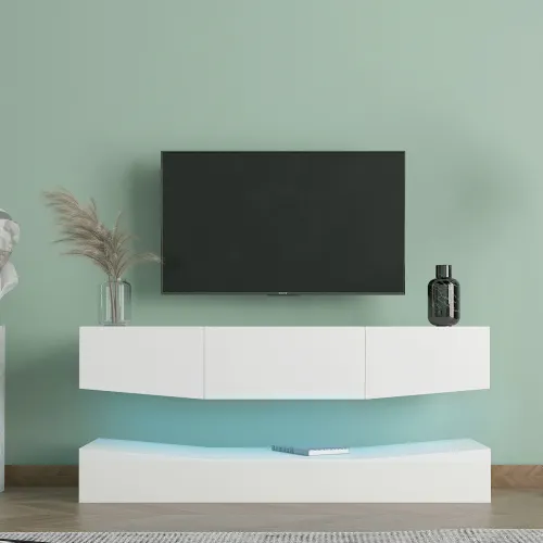 Modern klasik duvara monte tv standı ayarlanabilir kontrol led ışıkları ile ekran depolama dolabı oturma odası için yatak odası takımı