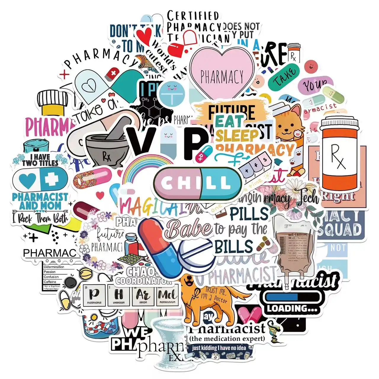 50 Pcs International Nurse Day Stickers Decorative PVC Sticker Labels For Promotion Gifts