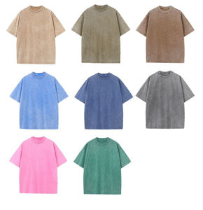 Camisetas Unisex Personalizadas de Fábrica, Económicas, de Alta Calidad, 100% Algodón, Tejidas, Lavadas, Estilo Vintage, Holgadas, Transpirables, con Estampado Gráfico - Product Image 3