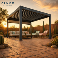 Pergola en aluminium Jiake 6063-T5 avec toit à lames motorisé et étanche pour cour, patio, aménagement paysager, pavillon, projet de jardin
