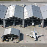 Tente de stockage extérieure en acier et aluminium avec toit en PVC, entrepôt étanche, hangar pour hélicoptères, tente industrielle personnalisée pour avions