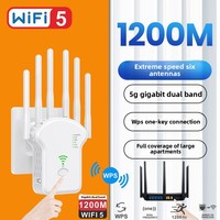 Repetidor Inalámbrico WiFi 5, Amplificador de Señal de Doble Banda 2.4G/5G, Extensor Gigabit, Router Transfronterizo, AP Inalámbrico de 1200 Mbps