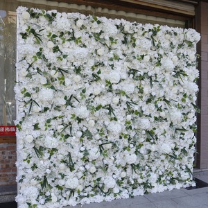 Fondo de Pared de Flores Artificiales 5D Blanco, Decoración para Bodas, Famoso en Internet, Estudio Fotográfico, Pared de Flores de Peonía - Product Image 1