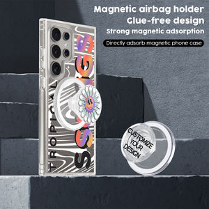 Conception personnalisée 2 en 1 Support de téléphone magnétique Grip Stand Cover pour Samsung S25 Ultra S24 S23 Clair Transparent Impression Téléphone Cas - Product Image 2