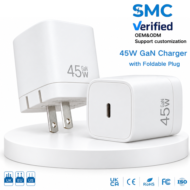 45W GaN USB C PD Fast Charger Foldable Plug Ultra Compact Wall Adapter for iPhone MacBook Fast Charging Factory Direct