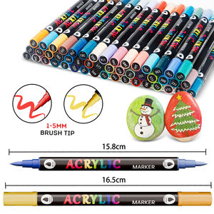Marqueurs acryliques double pointe double couleur JMC JIMICO, <span class=keywords><strong>120</strong></span> couleurs, pointe pinceau extra douce, stylos à peinture pour projets créatifs DIY, ensemble d'art complet - Product Image 3