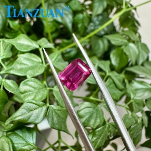 แกนหมุนสีแดงสังเคราะห์สีมรกตสำหรับทำเครื่องประดับอัญมณีแบบทำมือมีใบรับรองจากแลป - Product Image 2