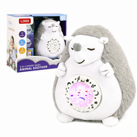 Peluche musical apaisante hérisson pour bébé, jouet en peluche doux avec lumière de projection pour le sommeil