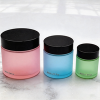 Pot en verre borosilicate vide avec couvercle en aluminium pour crème cosmétique visage et yeux, soin de la peau, lotion, impression personnalisée du logo, 30g/50g/1OZ