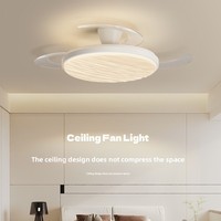Ventilador de Techo LED de Diseño Moderno con Aspas Invisibles, Funcionamiento Silencioso, Alto Flujo de Aire, Control Remoto Inteligente, 95 CRI, 30-34 DB, para Cocina