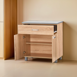 ตู้ไม้แบบเรียบง่ายสำหรับห้องครัวที่จัดวางบนเคาน์เตอร์ไม้อัดทันสมัยทันสมัยพร้อมด้ามจับที่ดึงได้ง่าย - Product Image 1