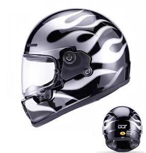 Casco de Motocicleta Retro Integral con Visera Transparente, Casco de Moto Resistente a Impactos para Conducir en Carretera - Product Image 5