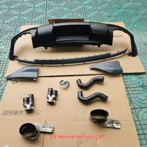 Diffusore Posteriore e Terminali di Scarico Stile RSQ3 per Audi Q3 F3 SUV <span class=keywords><strong>Sportback</strong></span> 2019-2024 in Materiale PP a Prezzo di Fabbrica - Product Image 5