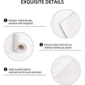 Set of 6 <b>Linen</b> Double Heat-Resistant Indoor/Outdoor <b>Placemats</b> White Orange Squares Checkerboard Cloth China - Product Image 3