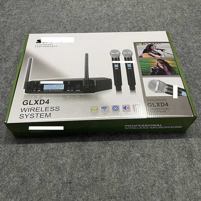 GLXD4 Wireless Microphone, SM58 Live KTV One-to-Two Wireless Microphone Set