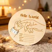 Plaque commémorative de naissance de bébé, support de présentation pour bracelet de nouveau-né, cadeau d'anniversaire et de pleine lune, panneau de présentation nouveau-né