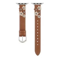 Fashion baru kulit asli wanita bunga gelang jam untuk IWatch tali gelang jam tangan untuk Apple Seri 6 5 4 3 2 1 jam tangan pintar