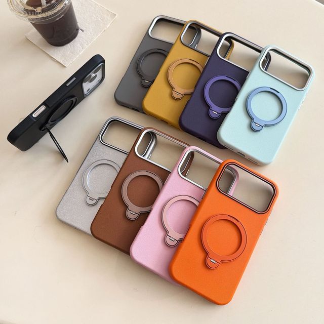 Multi-Functional Magnetic Phone Case with Rotating Kickstand for iPhone 17, Anti-Slip and Anti-Fingerprint Protective Shell