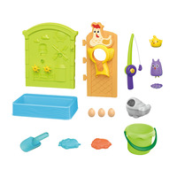Jeu de pêche à l'eau et au sable 2 en 1 avec seau Jeu de pêche d'été en plein air pour enfants