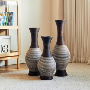 Brown Decorative Floor <b>Vase</b> Classic Neat High Independent Flower <b>Stand</b> Artificial Vine <b>Vase</b> - Product Image 5