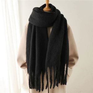 Chales de Pashmina Lisos de Color Sólido al por Mayor, Elegantes y Cálidos para Invierno, Chales de Mohair de Lujo para Mujer - Product Image 6