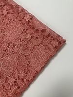 Tissu en dentelle florale rose corail de haute qualité, soluble dans l'eau, guipure pour robe de mariée de luxe, vêtements de fête