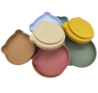 Incassable Silicone Bébé et Enfant En Bas Âge Plaques Silicone Plaque D'aspiration En Silicone Plat
