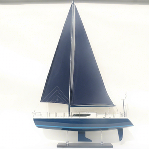 Modèle de bateau à voile en bois fait main, modèle de yacht de croisière moderne de luxe, décoration murale pour la maison - Product Image 1