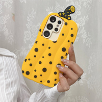 Coque de téléphone en silicone souple motif citrouille jaune à pois de dessin animé pour Samsung Galaxy S26 Ultra S25 S24 A57 A56 – Housse de protection en forme de légume
