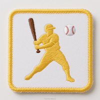 Écussons brodés personnalisés écologiques avec motifs floraux et lettres anglaises pour casquettes de baseball et maillots (à repasser/à coudre)