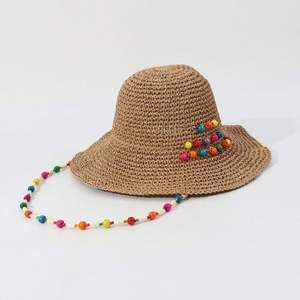 Nouveau Chapeau de Pêcheur Femme Tendance 2025 – Chapeau de Soleil Pliable à Large Bord en Paille Colorée avec Perles - Product Image 6